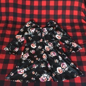 Asos Tall Dress in Floral Print with Button Detail